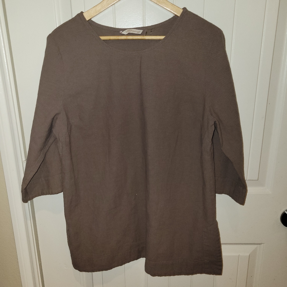 SOFT SURROUNDINGS grey taupe tunic petite large